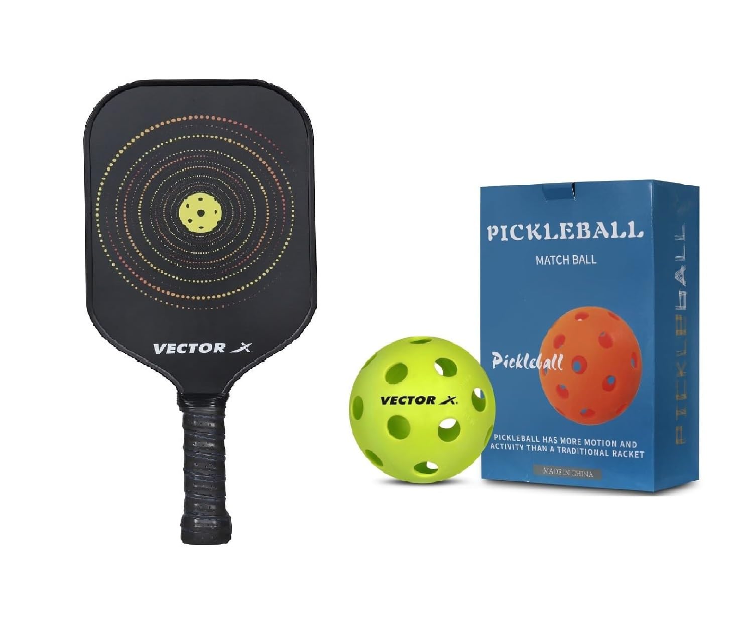 Vector X Graphite Pickleball Paddle with Ball Single Racket Lightweight Pickleball Racquet Carbon Fiber Pickleball Set 1 Piece Each (B0CK436R3Y) Amazon Price History, Amazon Price Tracker