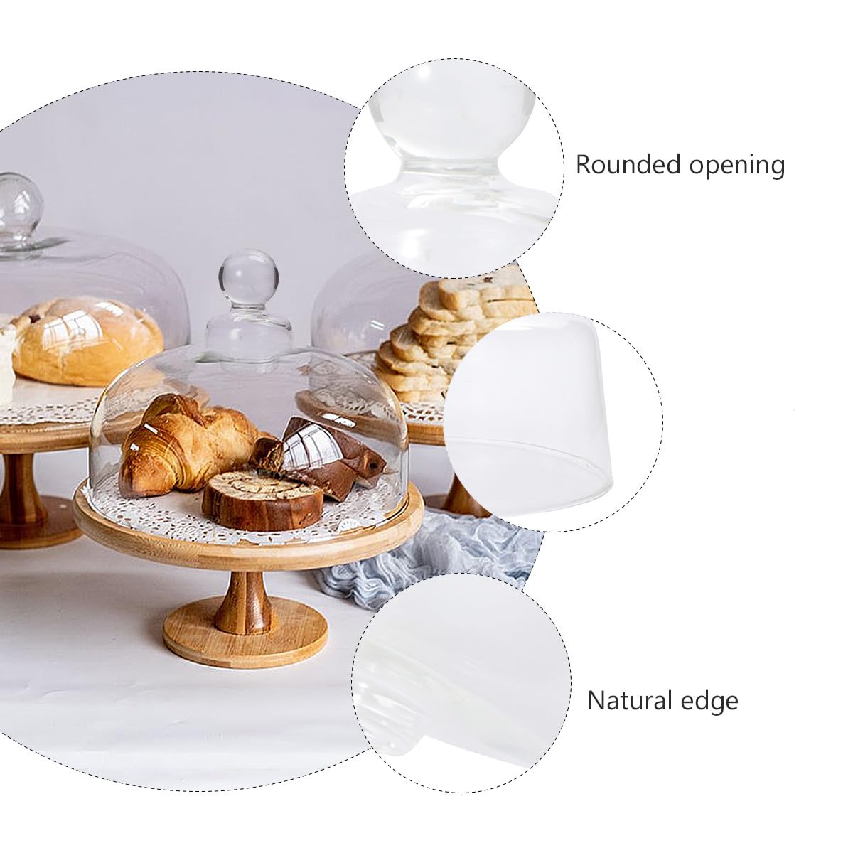 Copertura Antipolvere Facile da Pulire in Vetro per Dolci e Frutta e Adatta a Frigorifero, per Dessert e Feste Cocktail