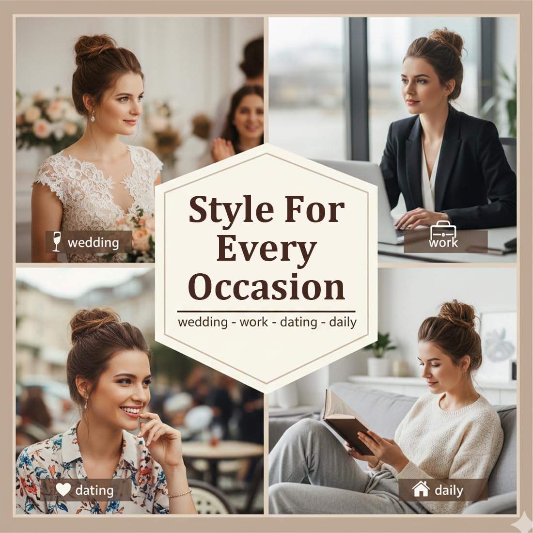 Chignon, Prawdziwe Włosy Z Gumką, Chignon, Gumka Do Włosów Prostych, Zbierane Przedłużki Włosów Dla Kobiet I Dziewcząt (Średni Kastan/Ciemny Blond)
