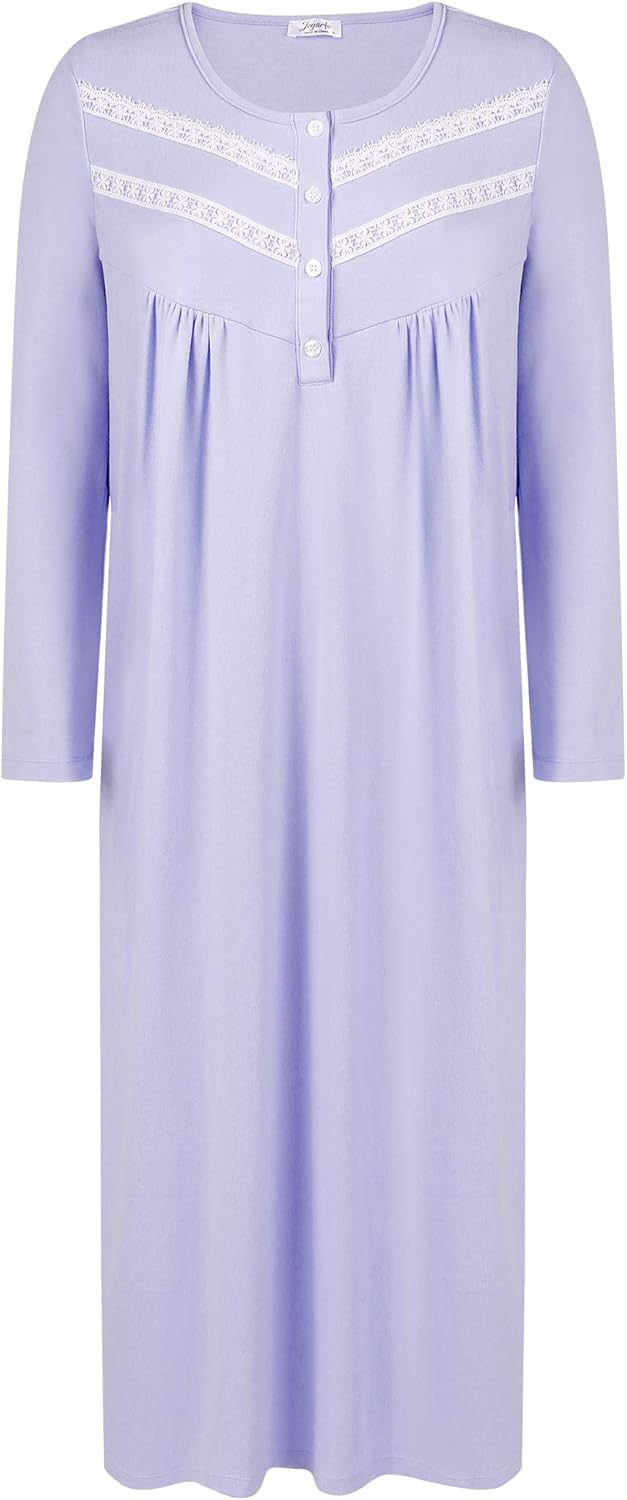 Joyaria Double Brushed 100% Cotton Flannel Nightgown Women Long Sleeve Thick Warm Night Gown Sleepwear Winter Spring S-XXL - Image 6