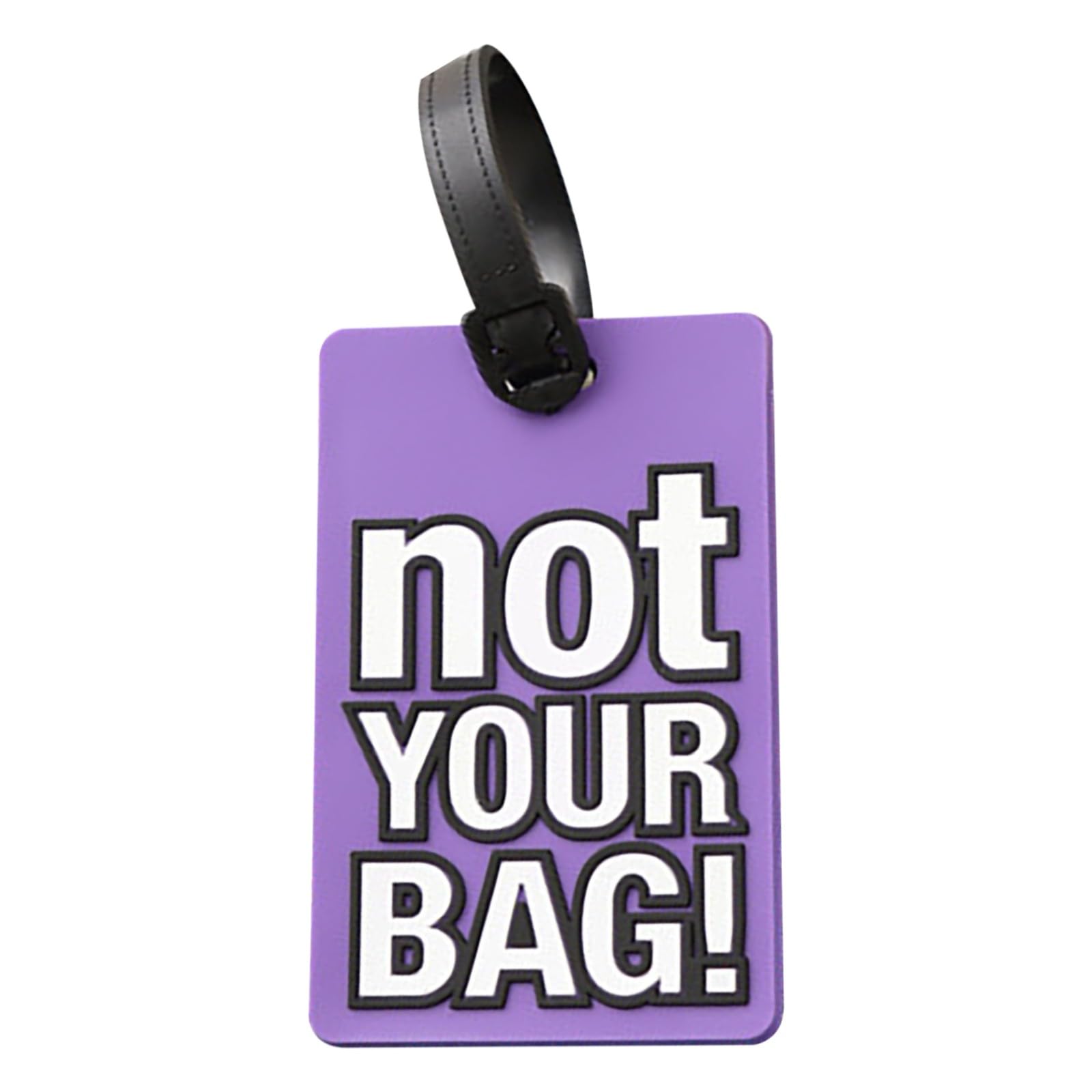 OUYAOAUA Soft Rubber Luggage Decoration Not Your Bag, Fashionable PVC Silicone Ornament, Travel Backpack Bag Pendant for Luggage to Prevent Someone from Taking The Wrong Suitcase (Purple)