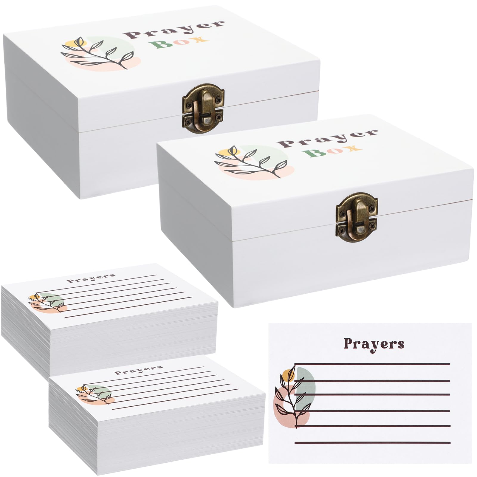 Amazon.com: Cinnvoice 2 Sets Prayer Boxes with 200 Pcs Boho Cards