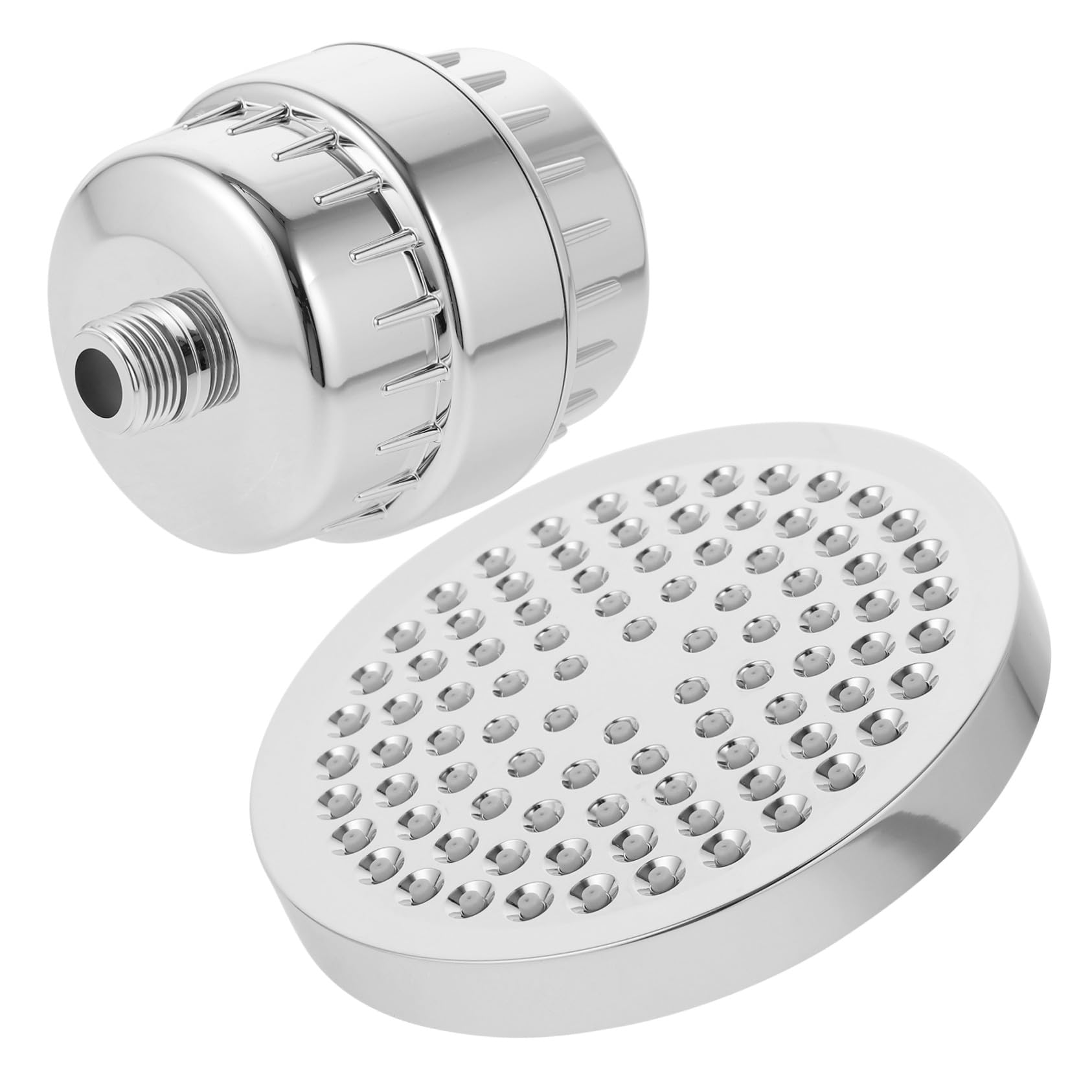 LIFKOME Cabezal de Ducha Filtro para Agua Dura 15 Niveles 6 Pulg Plata