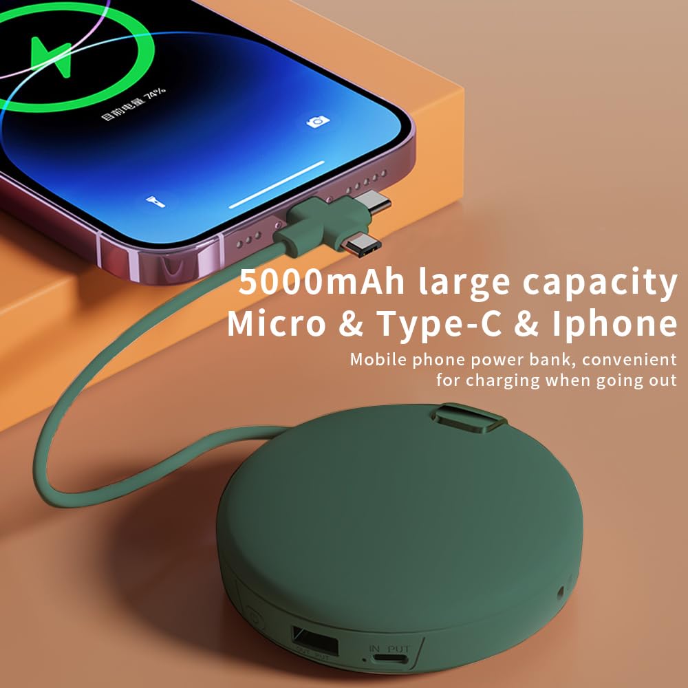 OBEST 3 in 1 multifunzione Scaldamani elettrico Portatile,con Specchio(con Luce di riempimento),Power Bank 5000 mAh con Cavo di ricarica multitesta,donna regalo utili