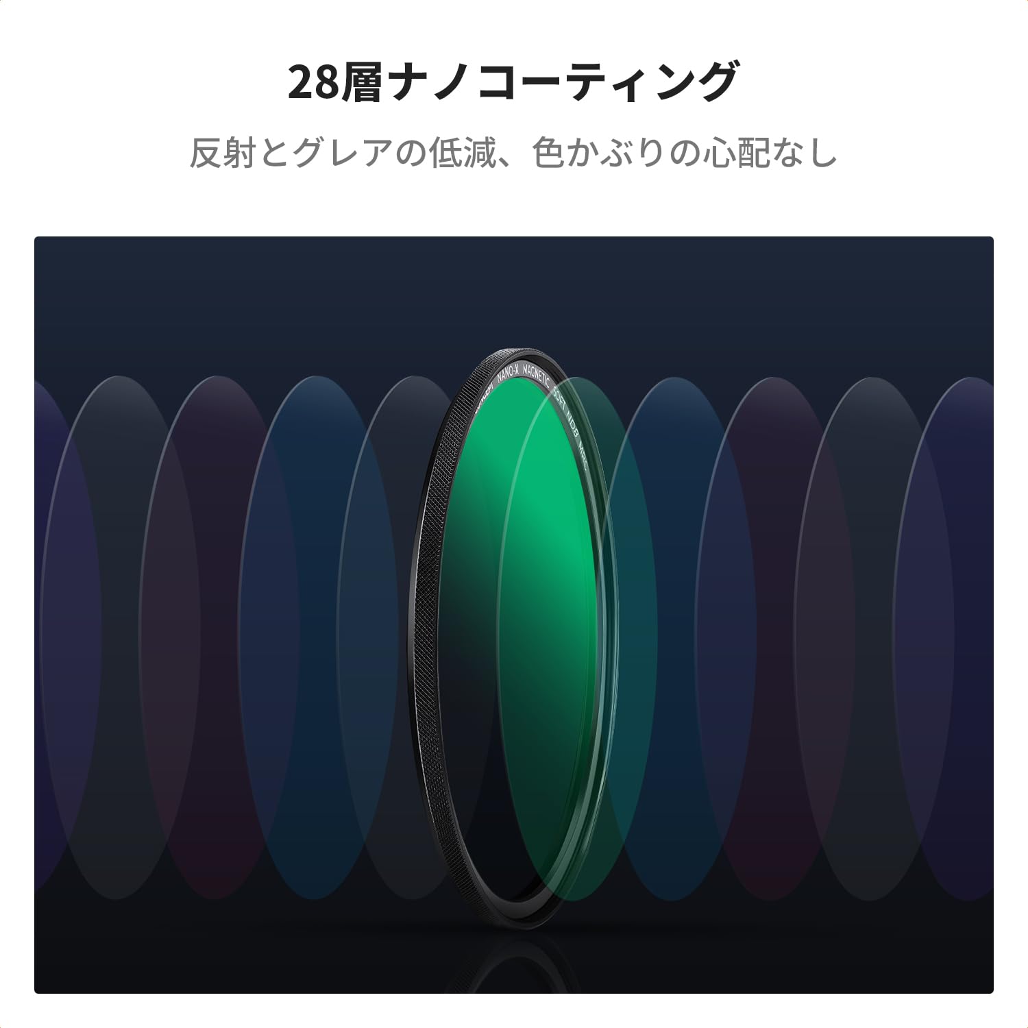 Amazon | K&F CONCEPT 46mm 磁気アダプターリング+GND8+ND8+ND64+