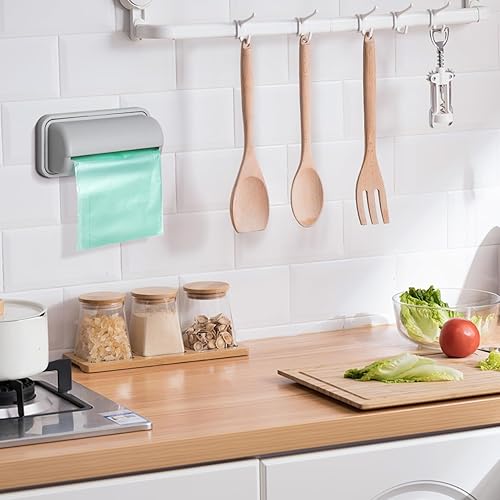 Miniatura 3 de 3 bolsas de basura montadas en la pared, bolsa de almacenamiento de basura de plástico, organizadores para cocina, baño, inodoro