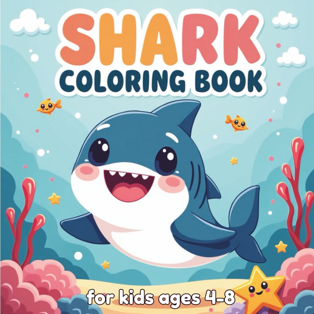 Shark Coloring Book for Kids Ages 4–8