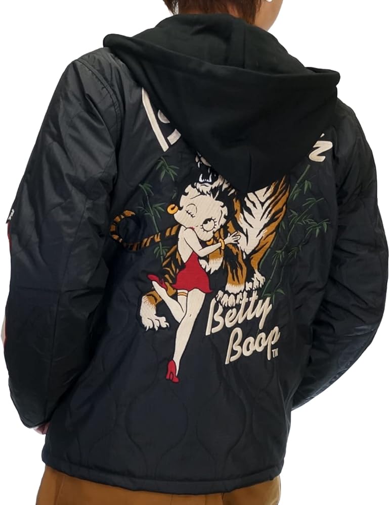 Braveman Betty Boop フード付き刺繍ジャケット Braveman Betty Boop フード付き刺繍ジャケット