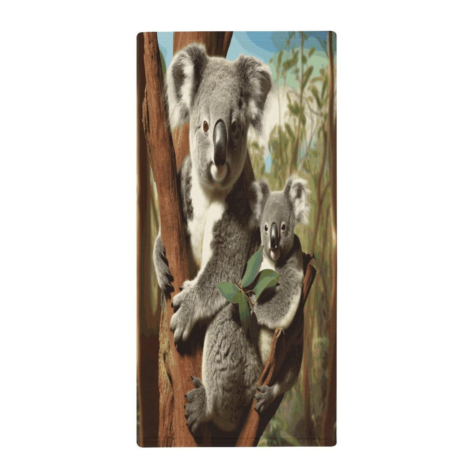 Fekiloot Style Koala Family Towels For Bathroom, Bath Towels 13.8 X 28.7 Inch, Hand Towel Multipurpose Use As Bath Fitness, Bathroom, Shower, Sports, Yoga Towel