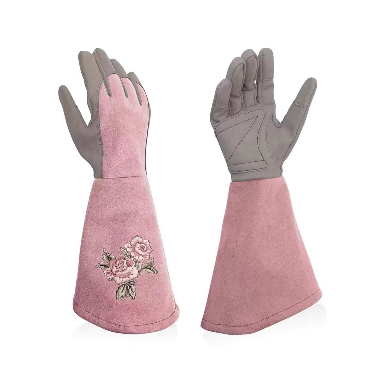 Safety Work Gloves, Gardening Gloves,Gardening Resistant Proof Planting Gauntlet Garden Working Rose Pruning For Rose Pruning Thorny Bushes Cacti(Pink,M)