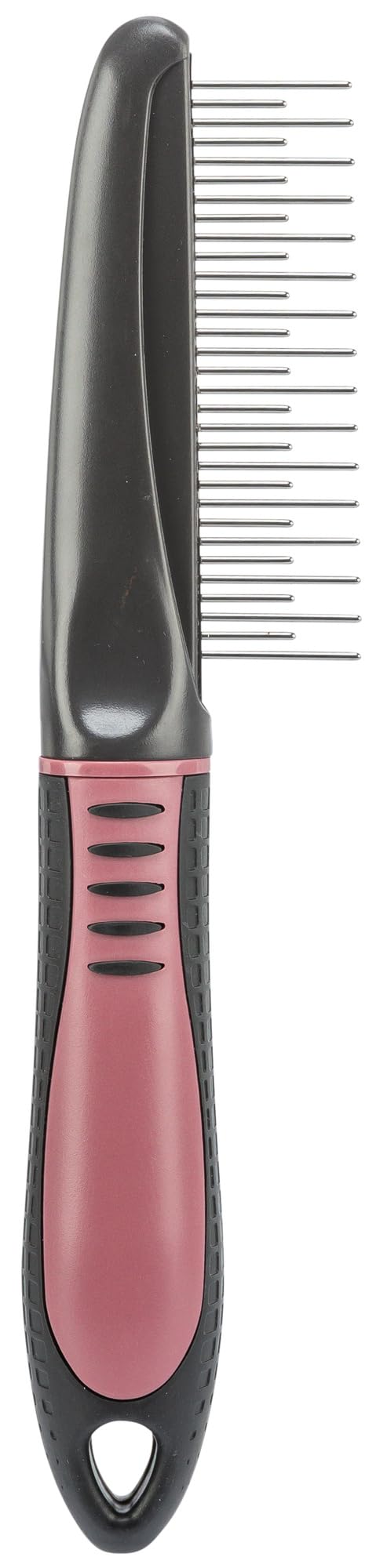 TRIXIE Peigne démêlant combiné - pour poil de garde et sous-​poil - manche plastique avec insert en caoutchouc - pour enlever les petits feutrages superficiels des pelages longs et épais - 23121