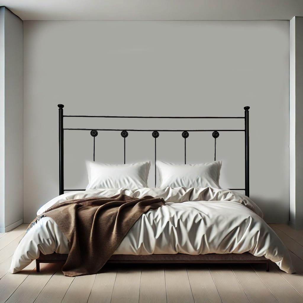 Cabecero Forja Cuenca, Cabezal para Cama, Cabecero, Cama Matrimonio e Individual, Cama De Hierro, Cabezal Forja, Cabecero Juvenil, Hecho En España (Negro, 135 cm)