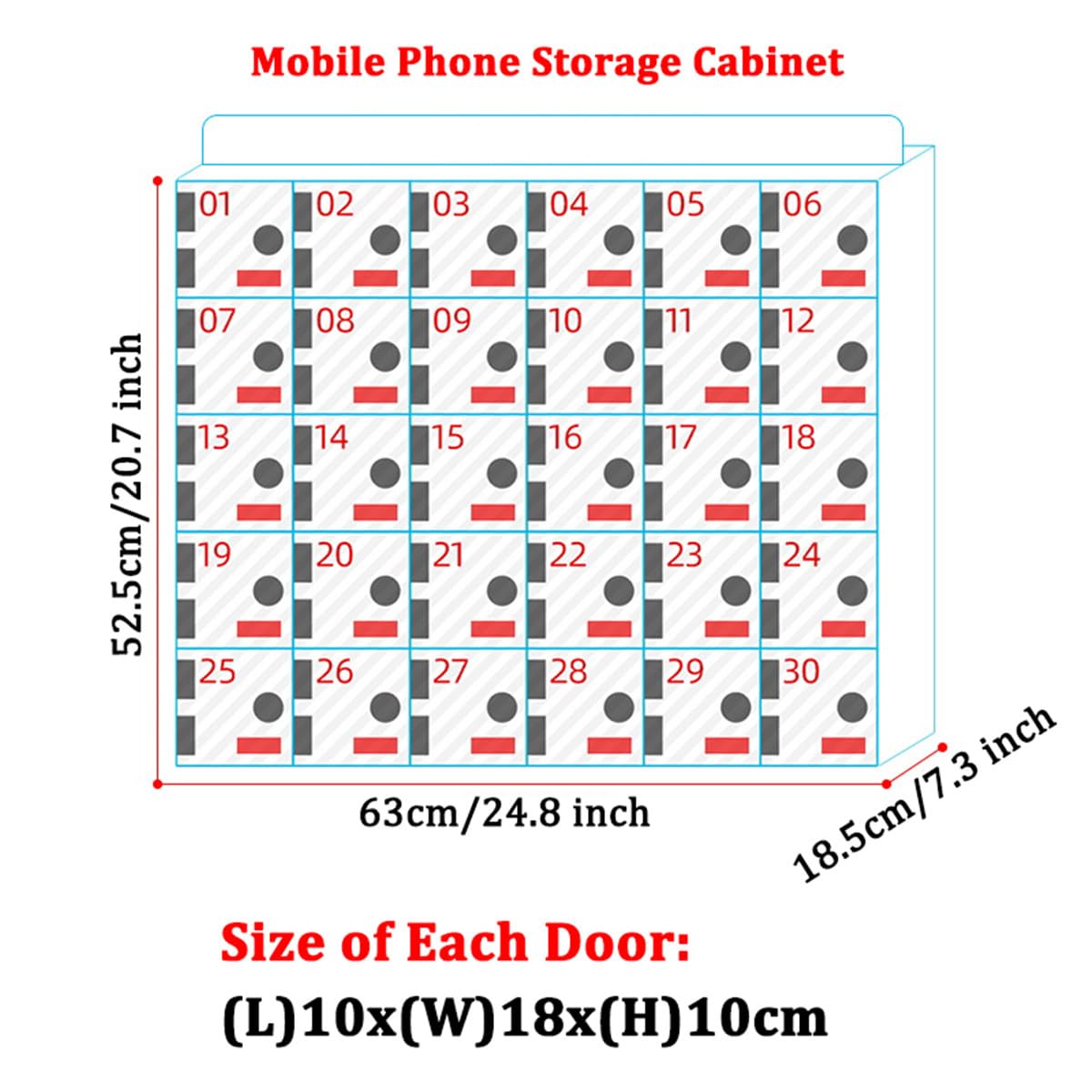 Armadietto portatile per cellulari da 6 a 60 scomparti - Scatola portaoggetti in alluminio da parete per scuola, aula, ufficio ed esami - Soluzione sicura per la custodia dei telefoni cellulari