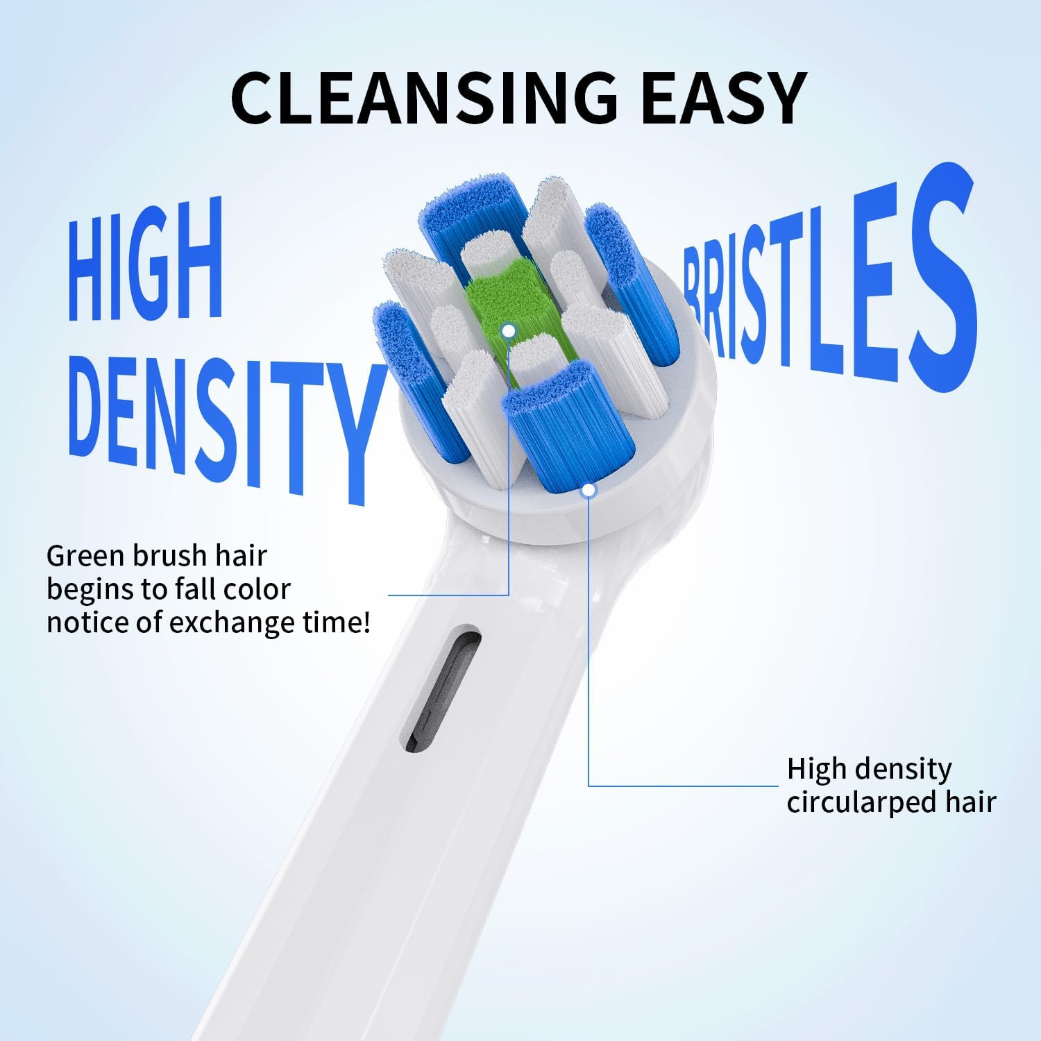 8Pcs Replacement Tooth Brush Heads, Compatible with Oral B iO 2 3 4 5 6 7 8 9 10 Series Ultimate Clean Electric Toothbrush Medium Bristle, Gentle Care for Teeth (White)