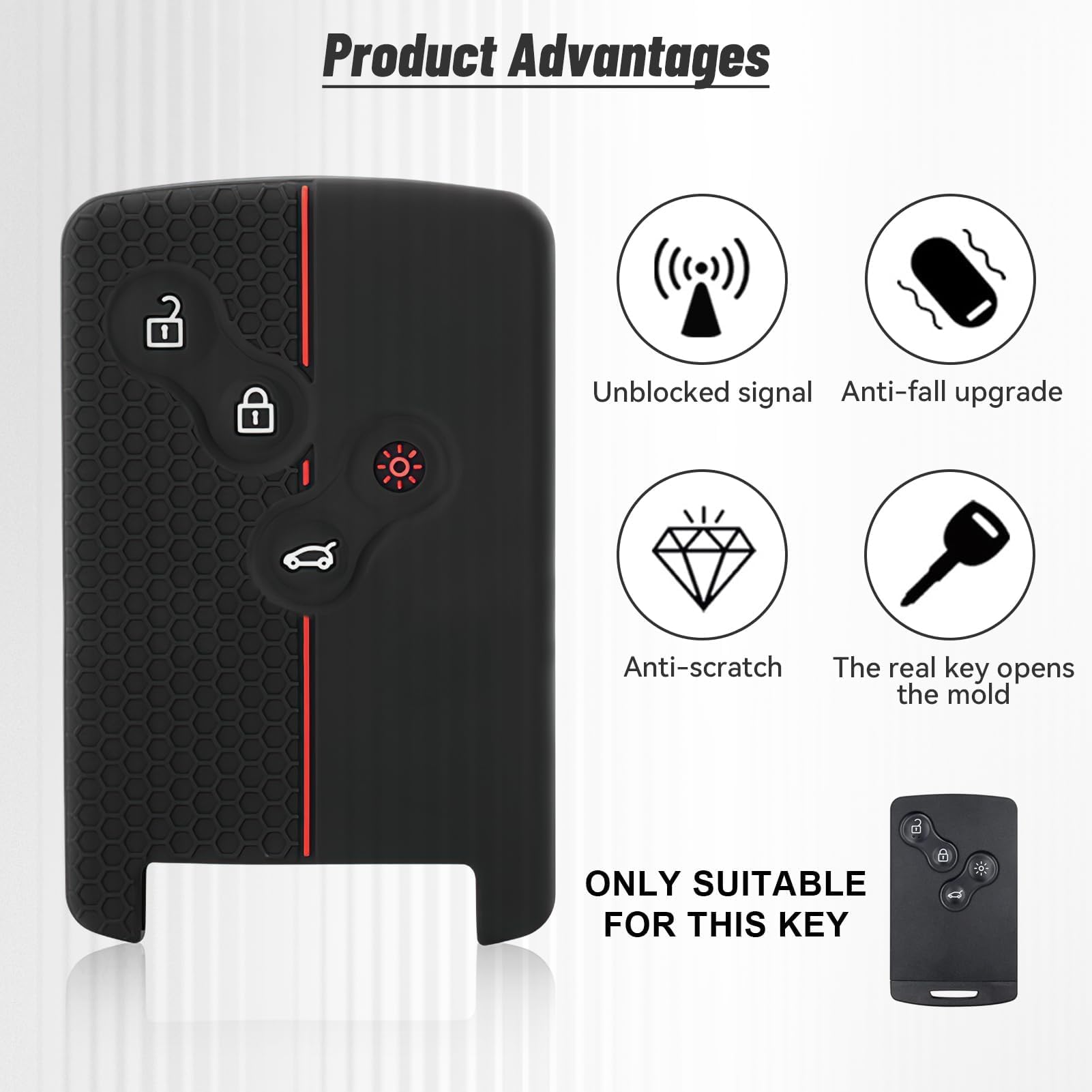 LELNOOS Autoschlüssel Hülle Silikon - Für Renault Clio 5, Twingo 3, Dacia Duster