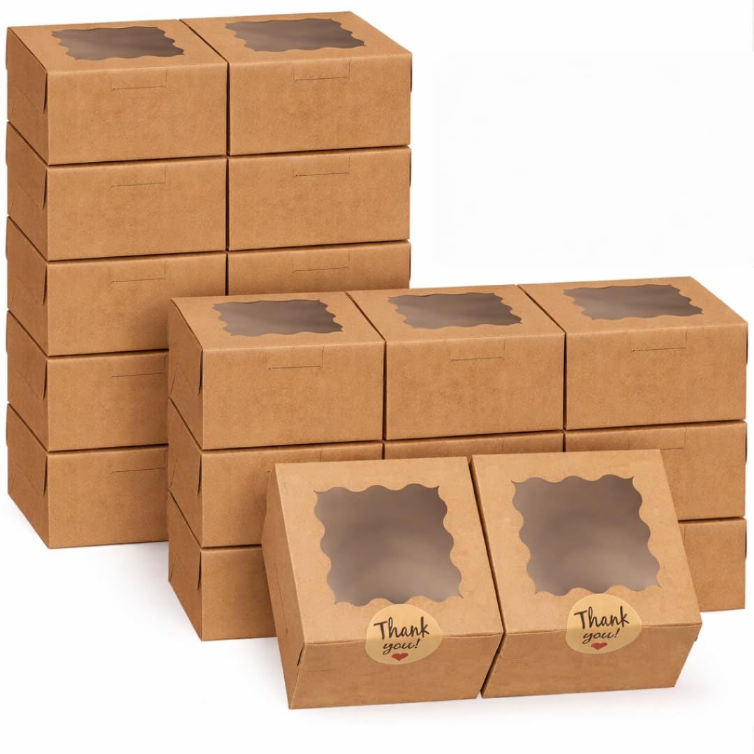 Brownie Boxes with Window - Kraft & Paper -8