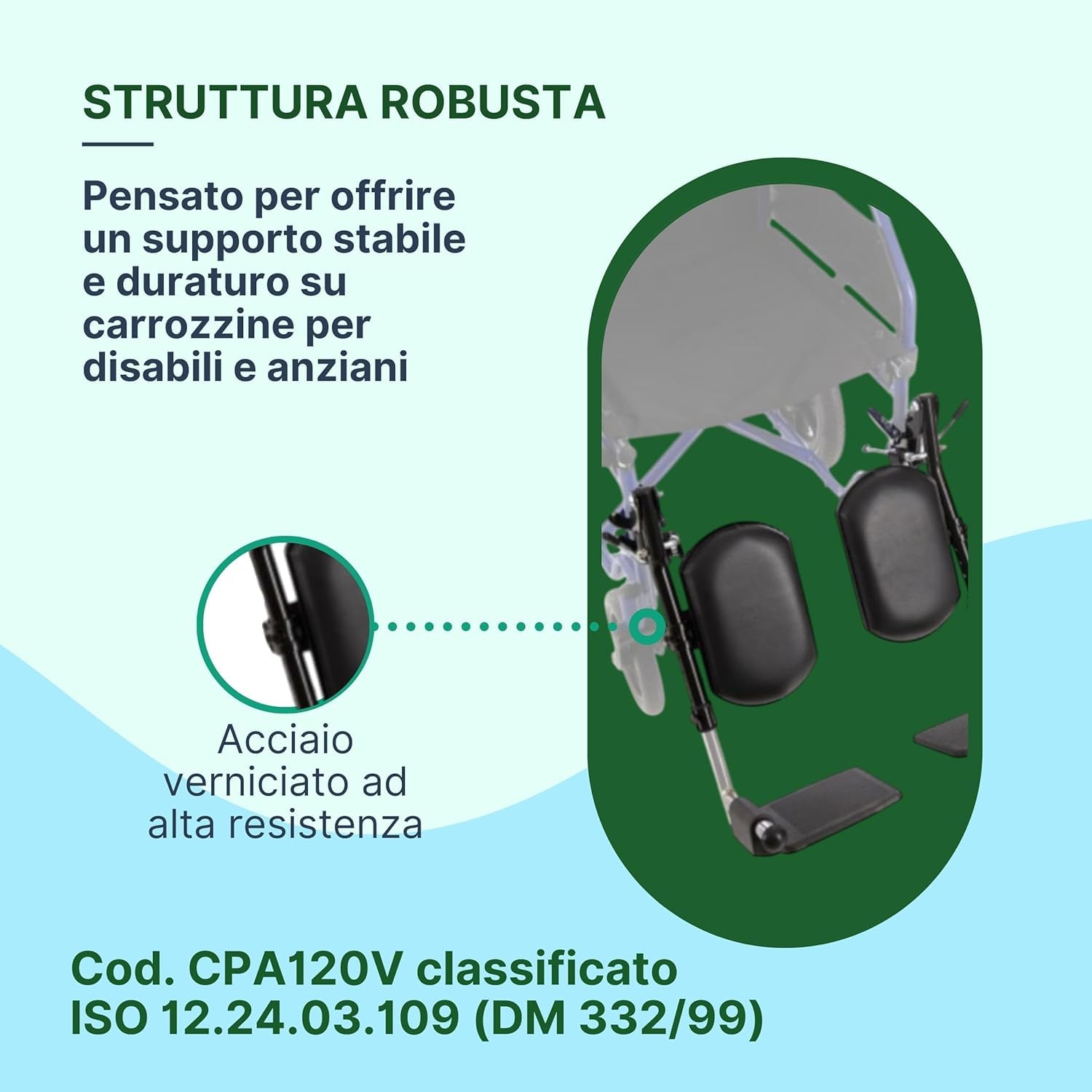 Poggiapiedi per Sedia a Rotelle, Pedane Elevabili, 2 Pezzi