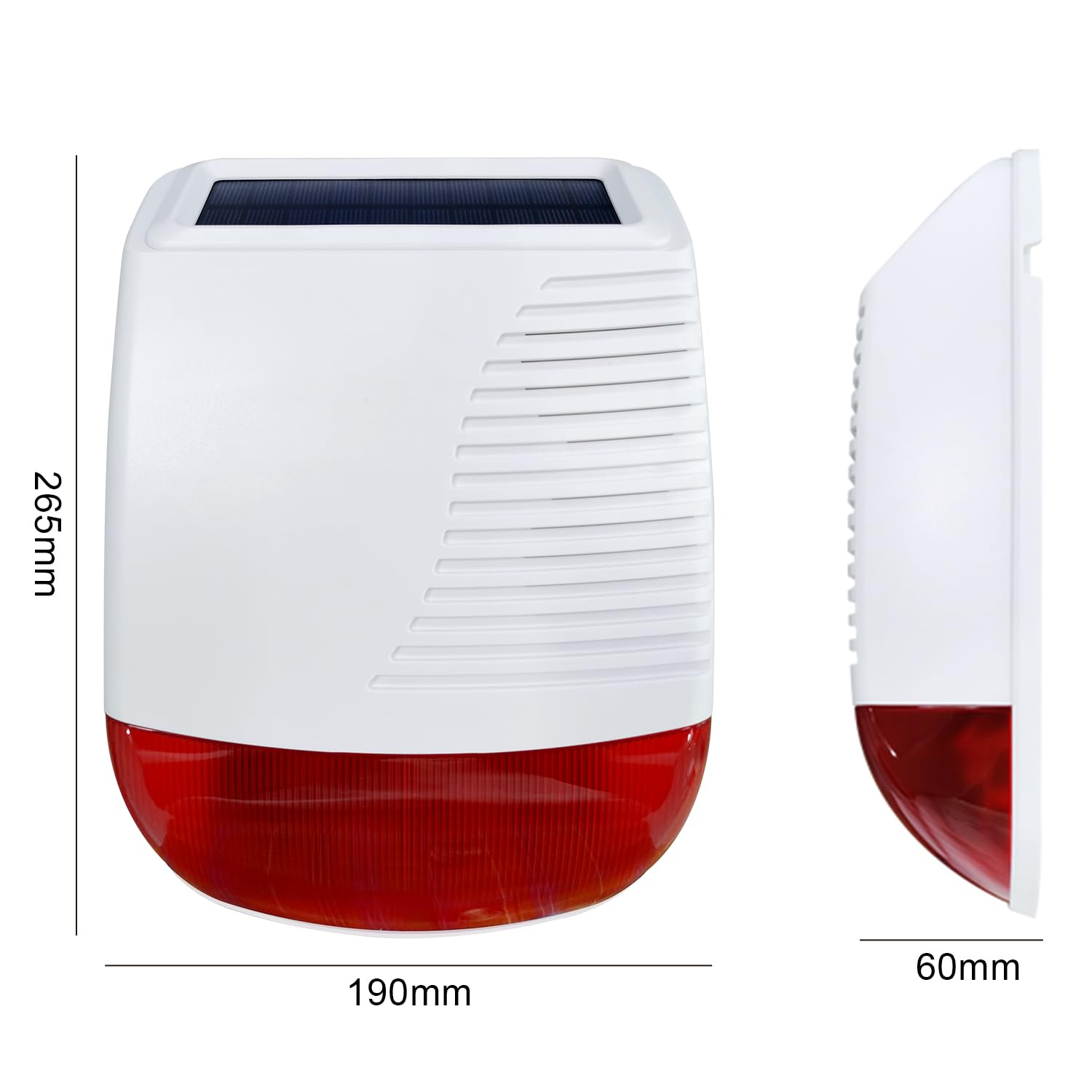 YISEELE Alarma Solar Inalámbrica Antirrobo con Sirena 110dB | Alarma solar inalámbrica con estroboscopio, compatible con YISEELE, para exteriores (casa/jardín/tienda/garaje), impermeable.