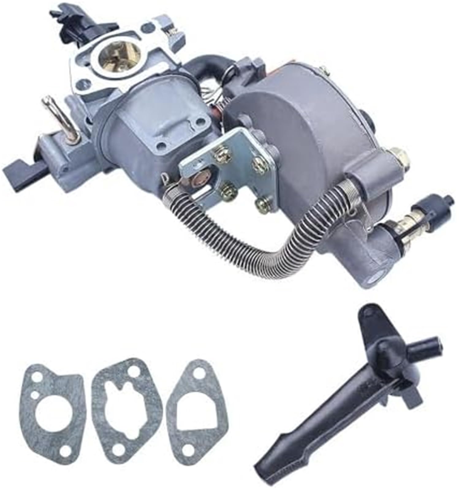 Carburador de estrangulador cable con kit filtro combustible perno junta, para repuesto motor cortacésped Gx200 Gx160 Gx 160 200 Mezclador de combustible para tractor de jardín