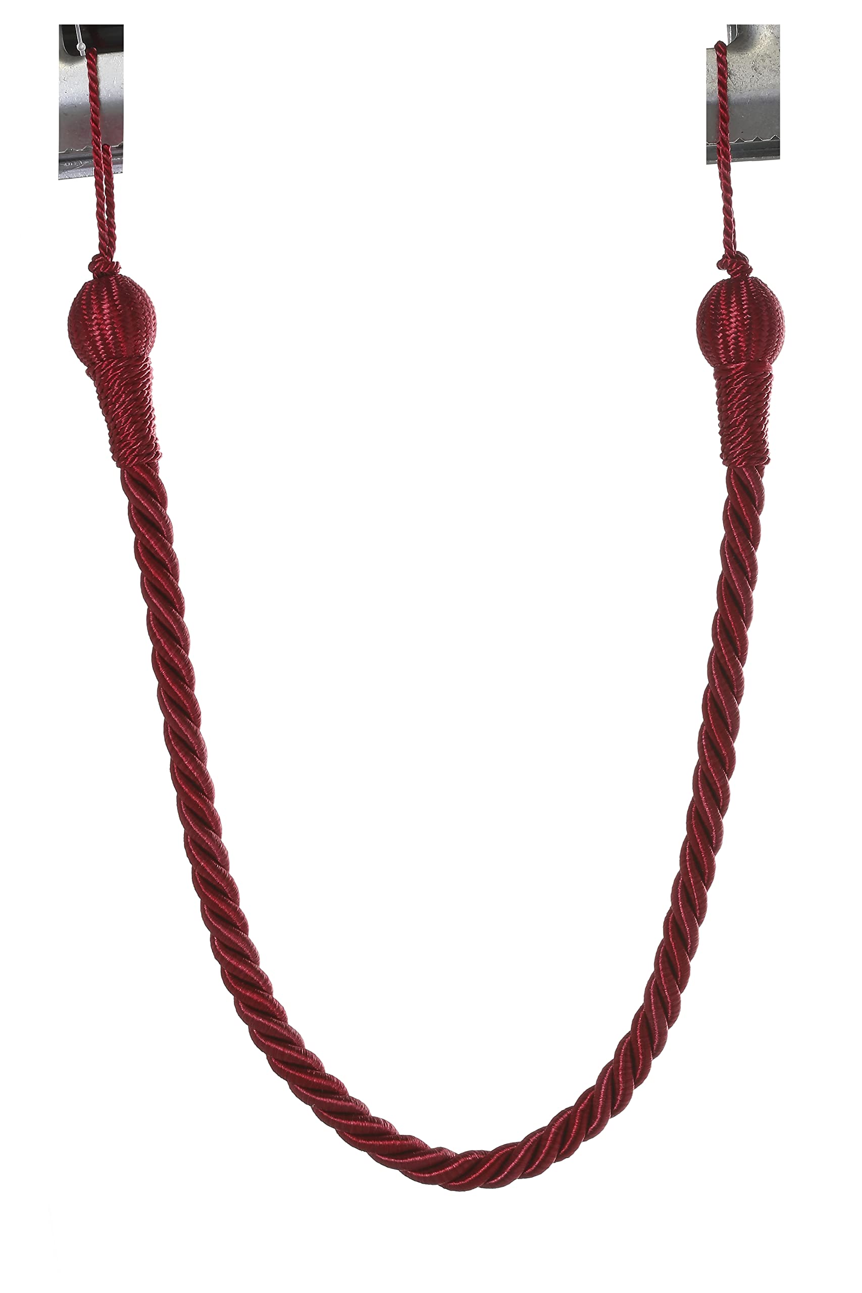 Kestrel Damson Tie Backs Curtain - Rope, Curtain Rope Tieback Single Hold Backs (Damson)