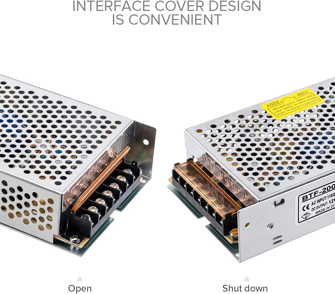 BTF-LIGHTING AC100-240V to DC12V16.5A Max198W Switching Power Supply Device Transformer Adapter Converter for LED Strip Module,CCTV Camera,Security System,Radio,Cats - Image 8