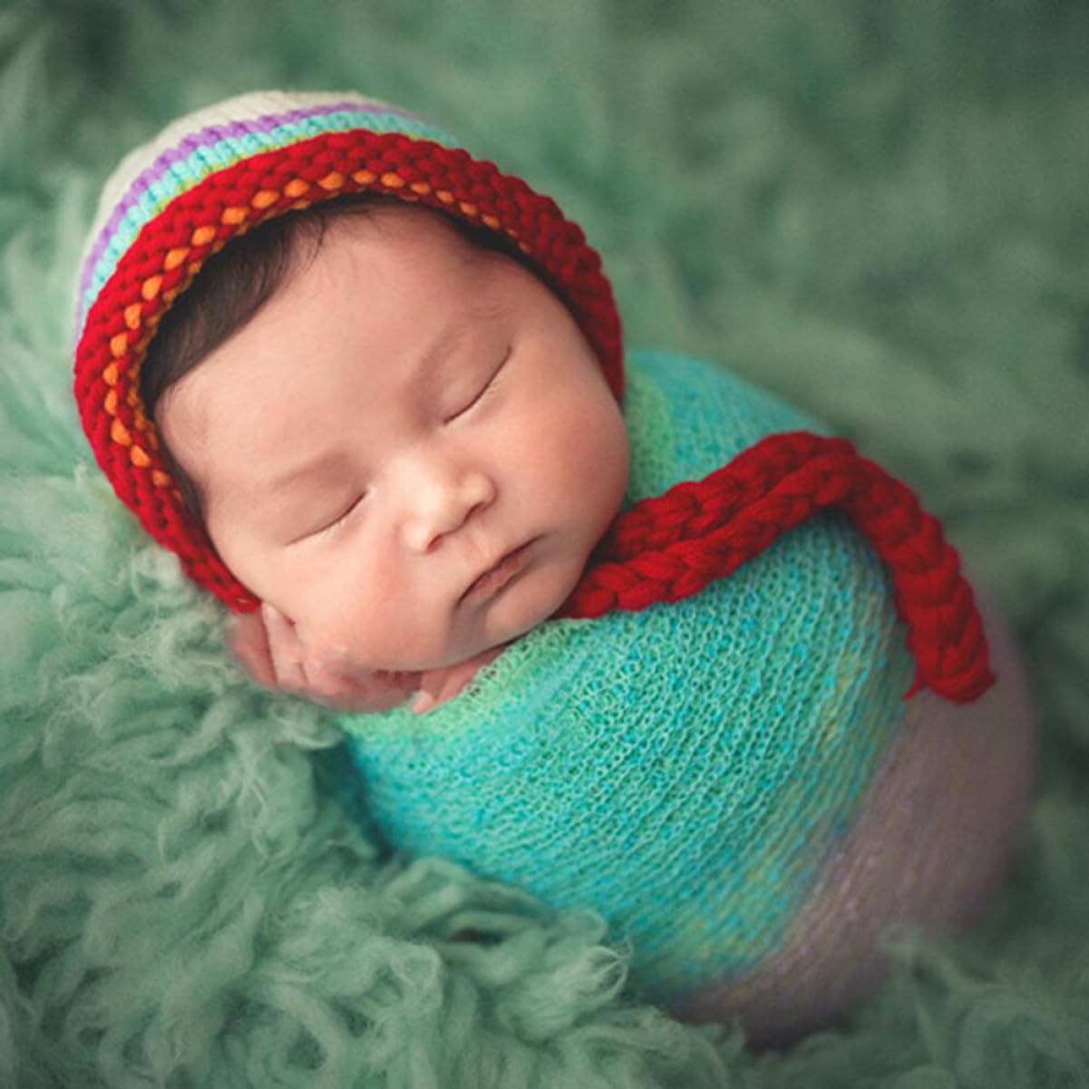 BESTonZON 3 Pz Coperta Del Bambino Fasce Del Bambino Coperta Del Bambino Swaddle Fasce Per Neonati Oggetti Di Scena Neonato Swaddler Neonato Arcobaleno Fotografia Infantile