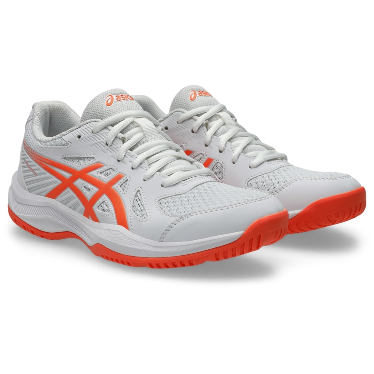 ASICS Women's Upcourt 6 Volleyball Shoes, 12, White/Vivid Coral
