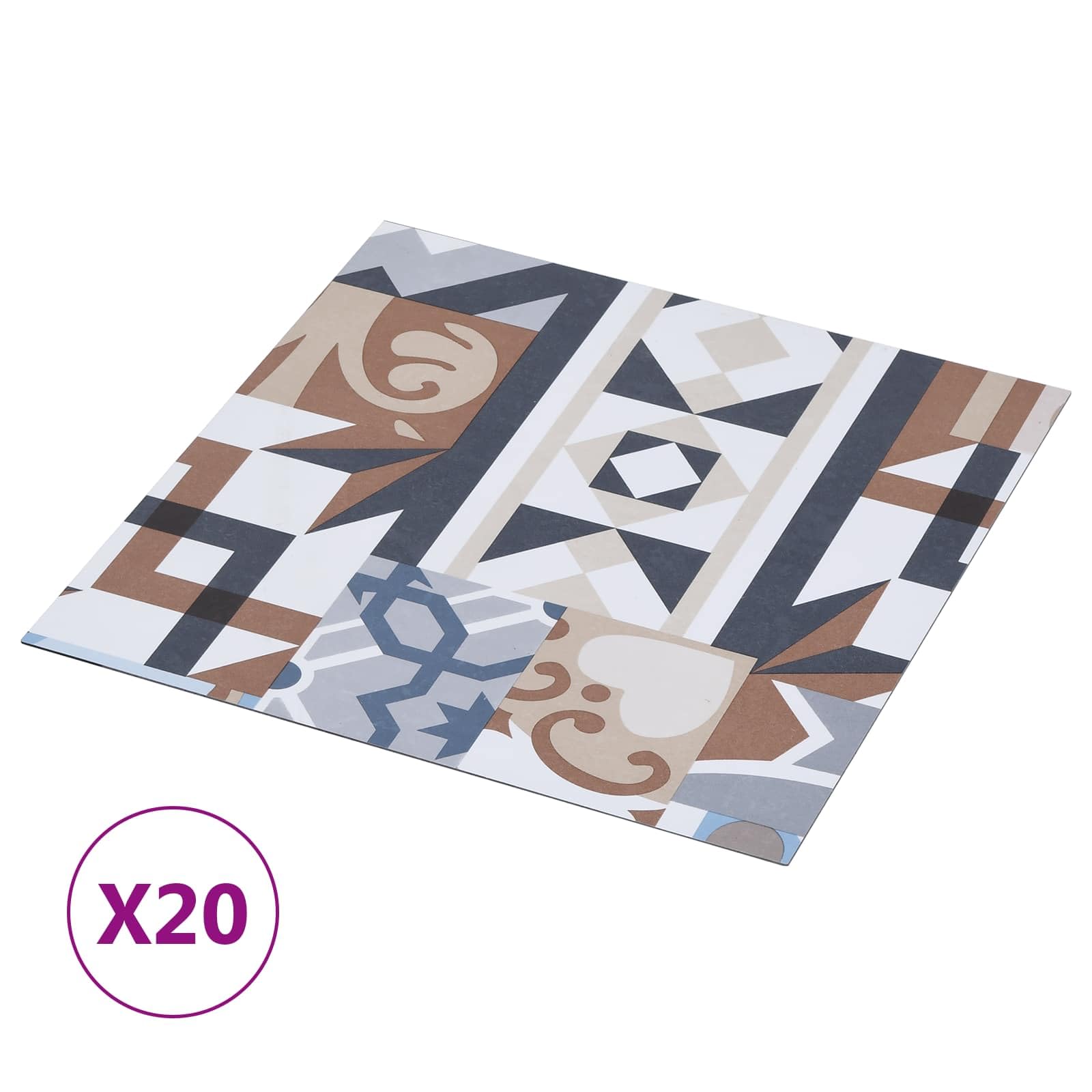 Lot de 20 dalles de sol autocollantes en PVC - 30,5 x 30,5 cm - Aspect bois - Pour salon et chambre à coucher - Facile d'entretien
