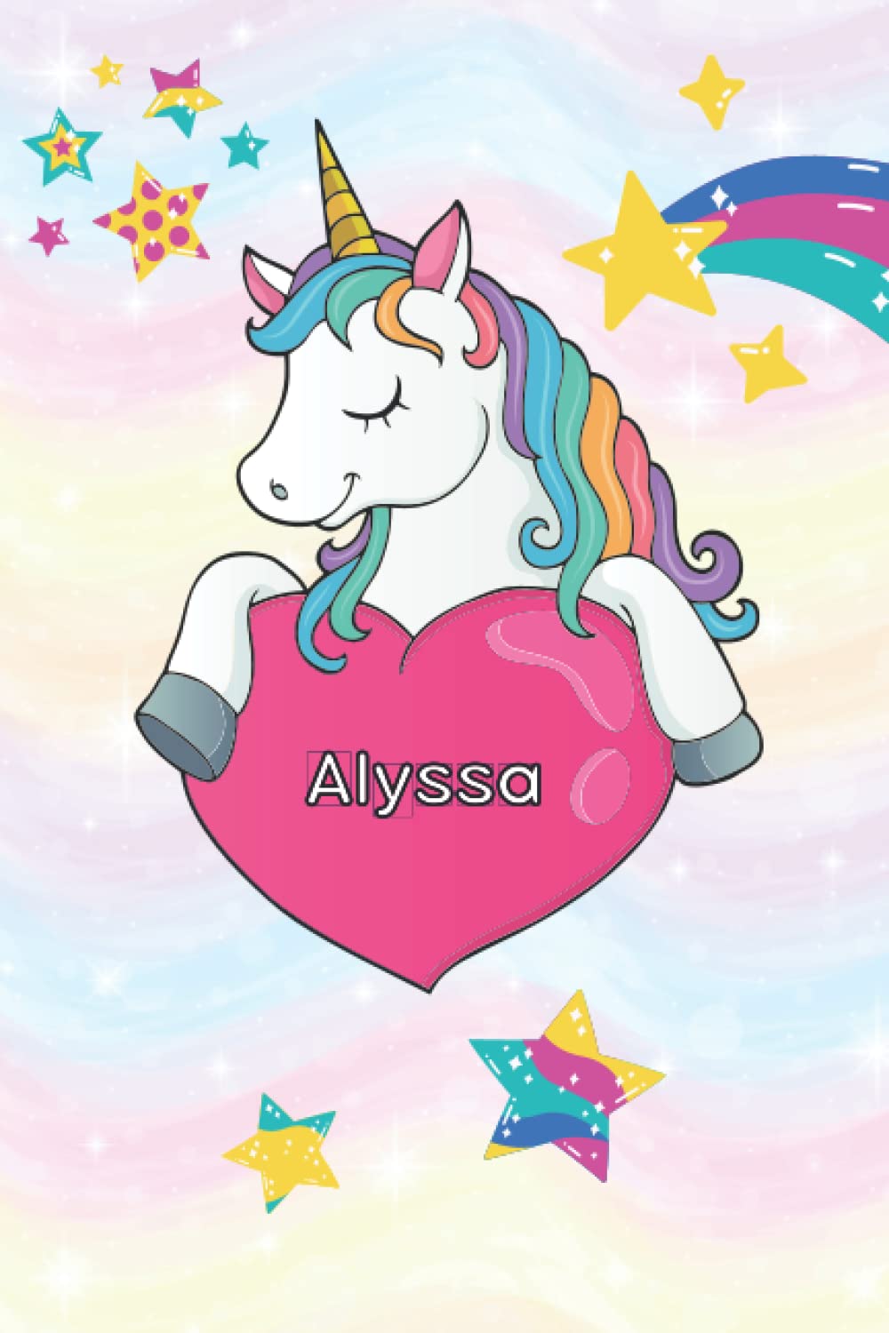 Harlecy GreenAlyssa: A Cute Unicorn Sketchbook (6 x 9) inches 110 pages With Blank Paper For Girl Name Alyssa To Drawing, Doodling, Sketching