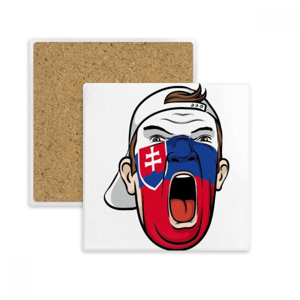 Drapeau de la Slovaquie dessous de verre carré absorbant pour apéritif