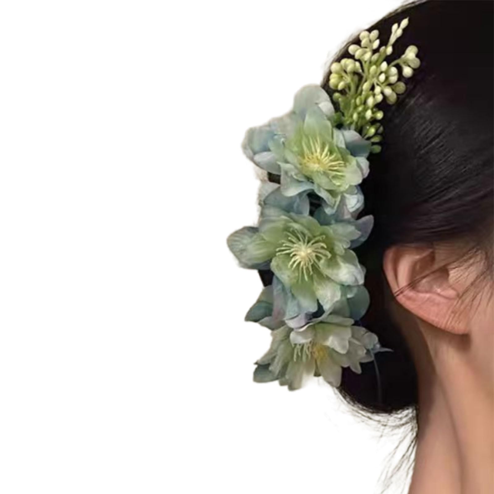YUXITA Elegant Blossom Hair Comb For Side Bun Updos Secure Grip Lightweight Hair Comb Women Accessories