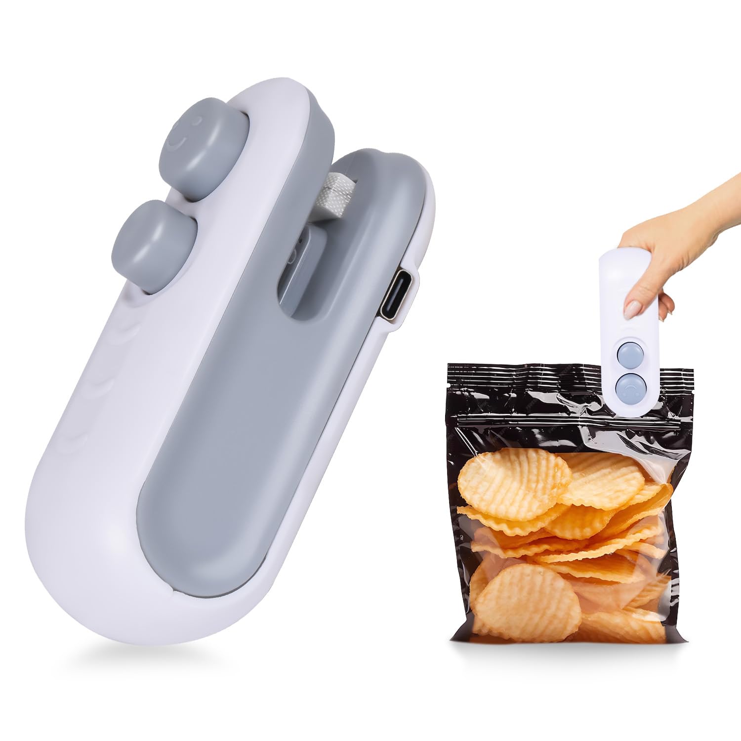 TSS Portable Mini Sealing Machine Handheld Packet Sealer For Food, Snacks, Chips, Fresh Storage, Plastic Bags Sealing Machine, 1 Year Warranty (Multicolour)-image-5