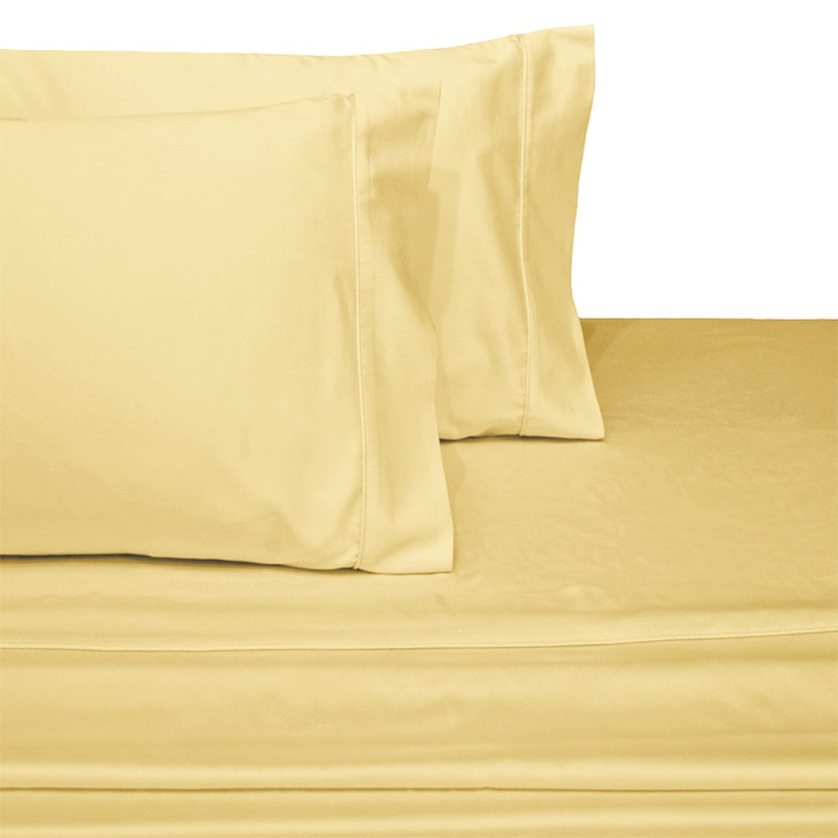 sheetsnthingsSolid 300-Thread-Count, 100-Percent Cotton King-California King Size Attached Waterbed Sheets Set, Gold