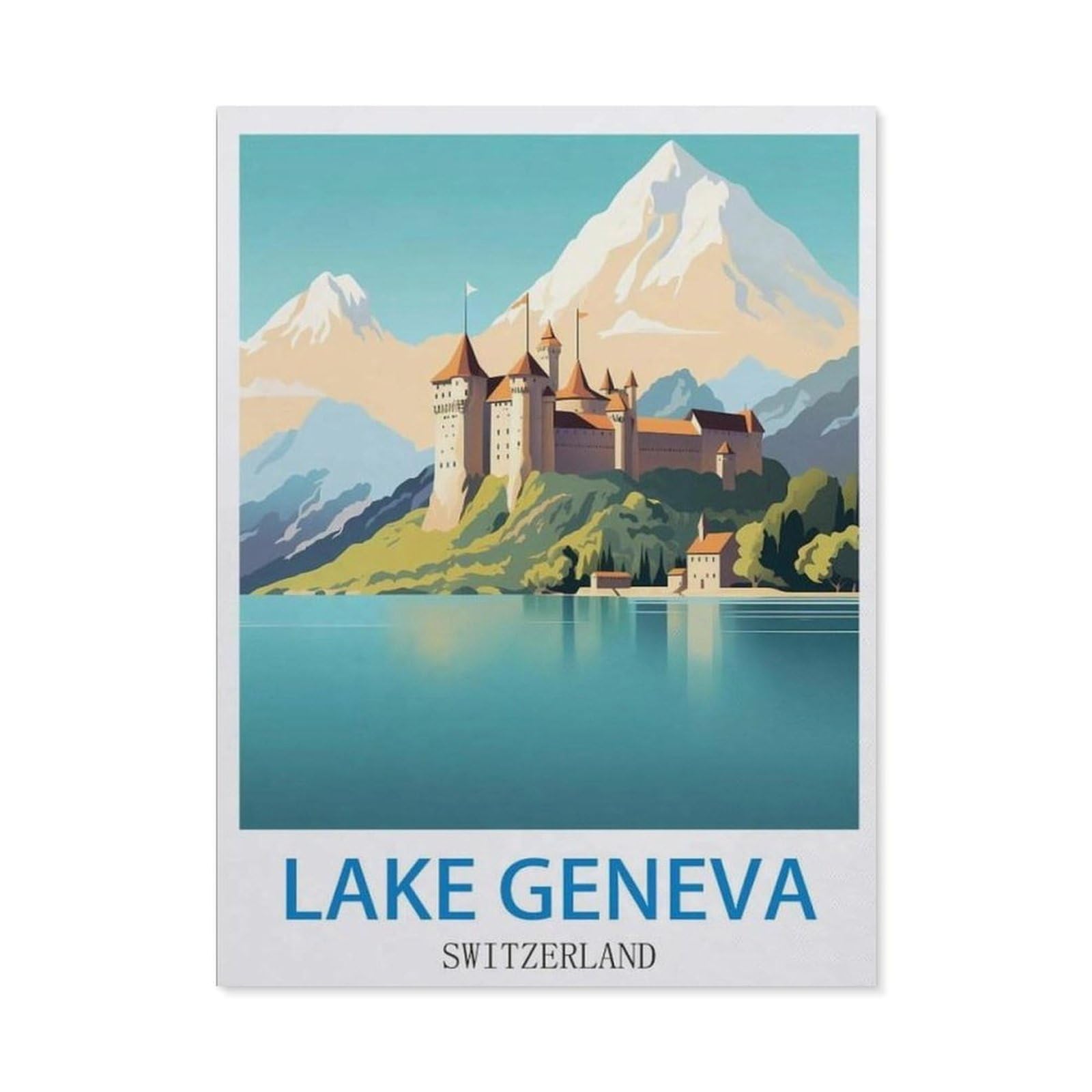 BEAYODKP Diamond Painting，Lake Geneva Switzerland（50x60cm）