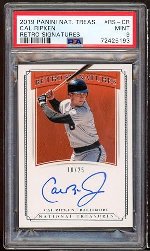 Cal Ripken 2019 Panini National Treasures Retro Signatures #RS-CR (card) PSA 9
