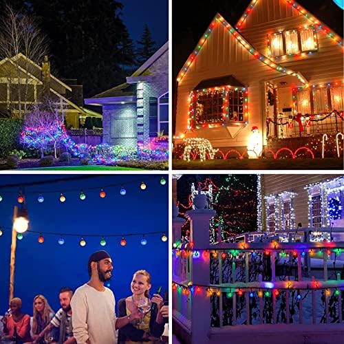 Solar String Lights Waterproof, 60LED 2 in 1 Solar Garden Lights, 26FT 8 Modes USB Powered Outdoor Fairy Lights for Patio, Fence, Gazebo, Party, Wedding Decorations (Multi-Coloured)