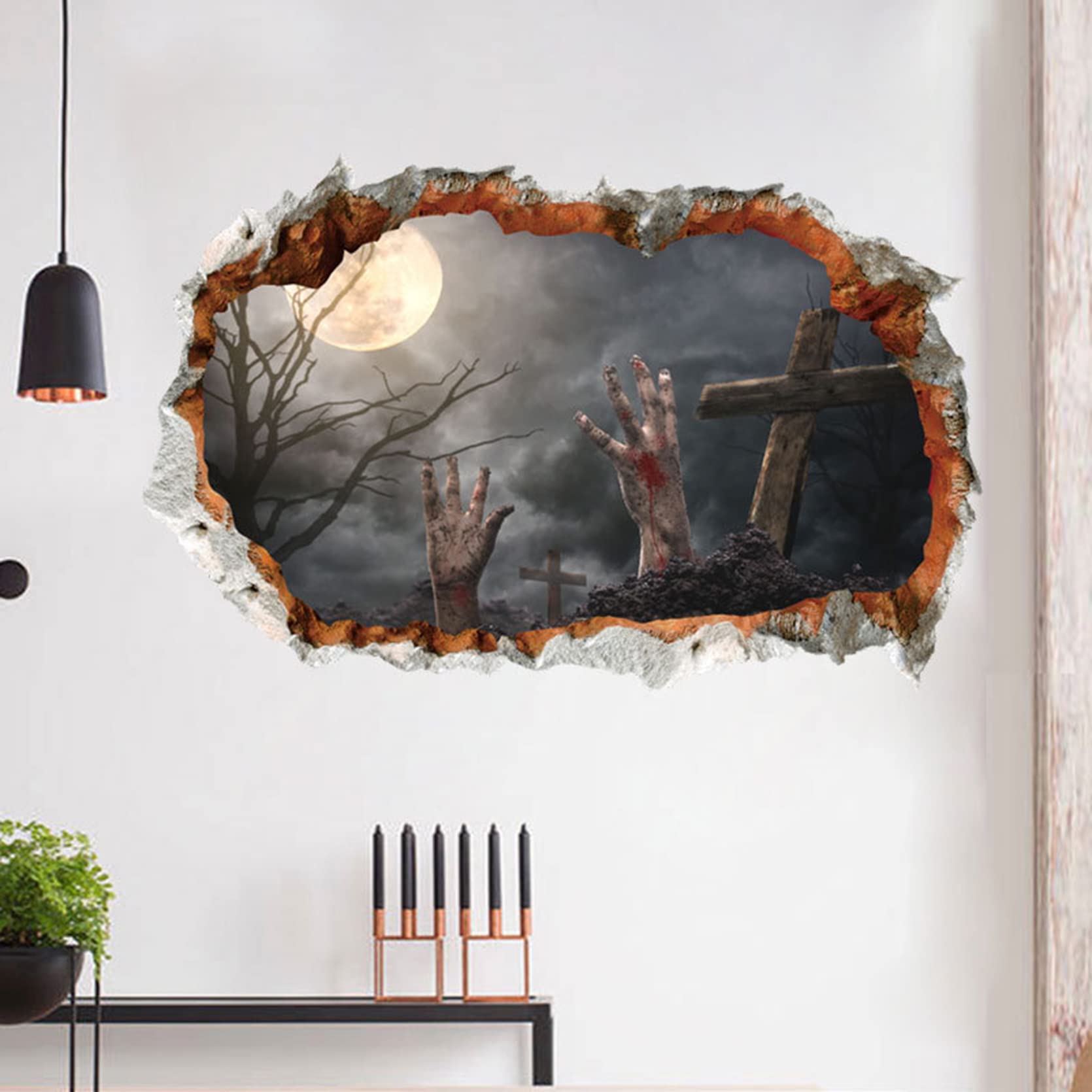 3D Halloween Wall Stickers for Bedroom, Halloween Wall Decals Removable, Halloween Window Clings Halloween Window Stickers Ghosts Hands Halloween Decorations Halloween Haunted House Party Supplies