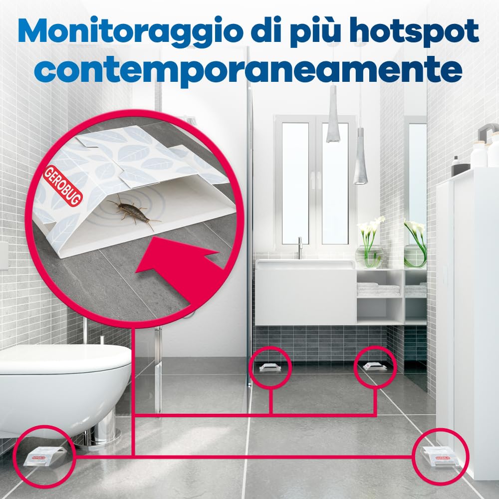 Trappola per pesciolini d'argento Gerobug 12 pezzi - Trappola collante con attrattivo atossico per il controllo delle infestazioni in tutti gli spazi abitativi - Trappola adesiva per pesciolini d'arge
