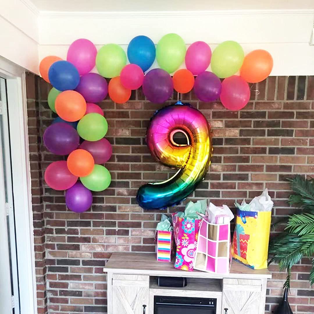 Red 0 balloon 40 Inch Giant Helium Foil Number 0 to 9 Red Balloon Birthday Wedding Party Digital Decorations (Number 0) — view 645