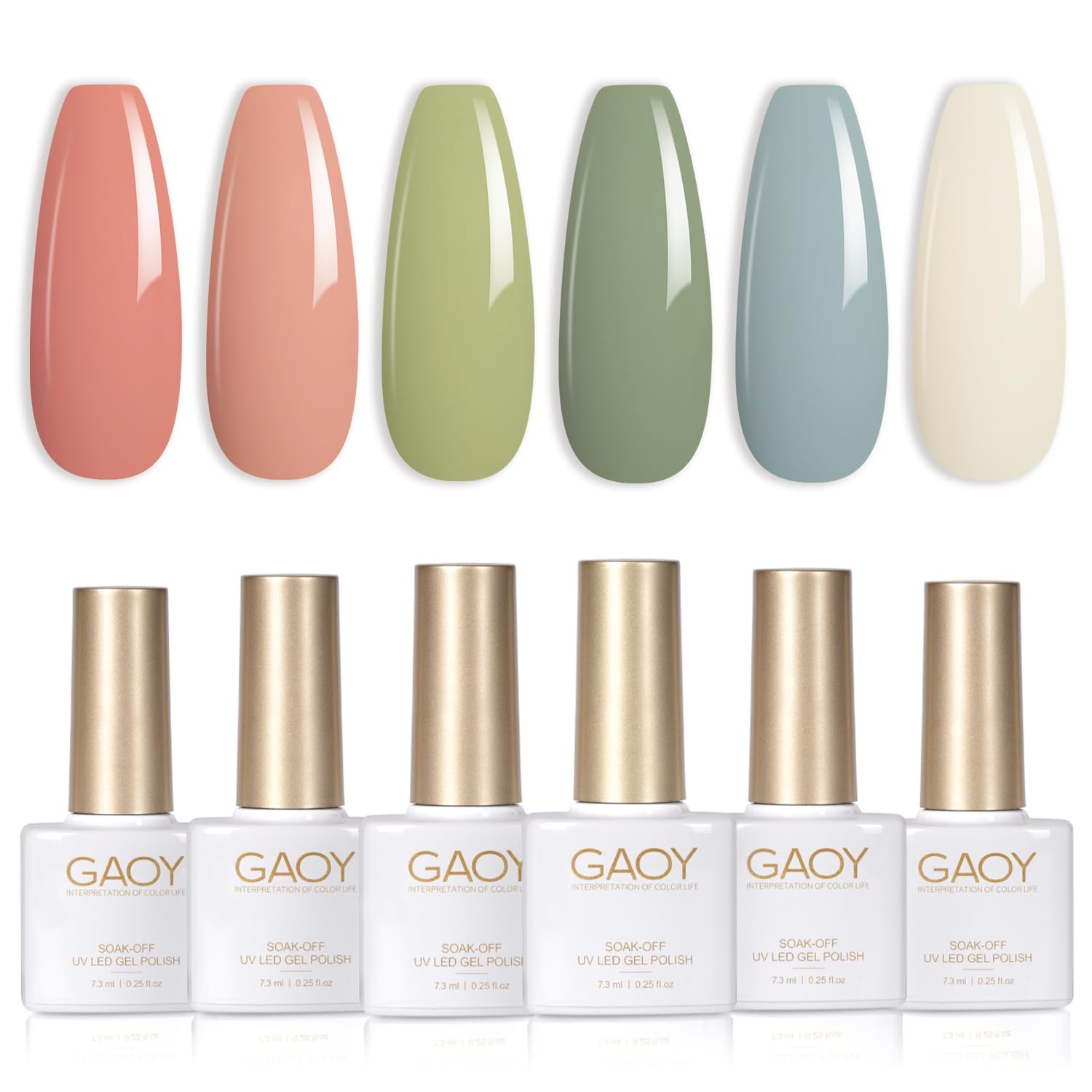 Amazon.com : GAOY Green White Spring Gel Nail Polish Set, 6 Colors