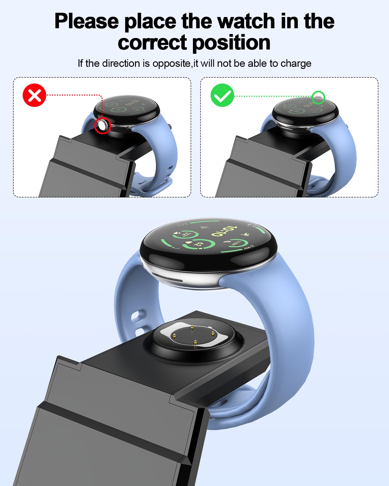 NANAMI induktive Ladestation für Google Pixel Watch 3/2/Fitbit Versa 4/3, 3 in 1 Wireless Charger für Google Pixel 10/10 Pro/9/9a/8/7, induktionsladegerät für Pixel Buds Pro 2(Not for Pixel Watch 4/1)