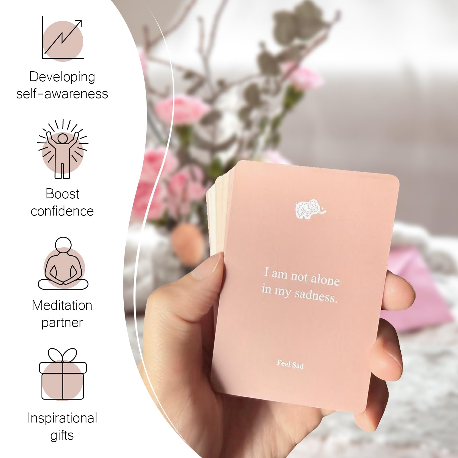 Baraja de tarjetas de afirmación, 120 tarjetas de afirmación positiva para mujeres y hombres, citas positivas para el cuidado personal, regalo edificante para mujeres