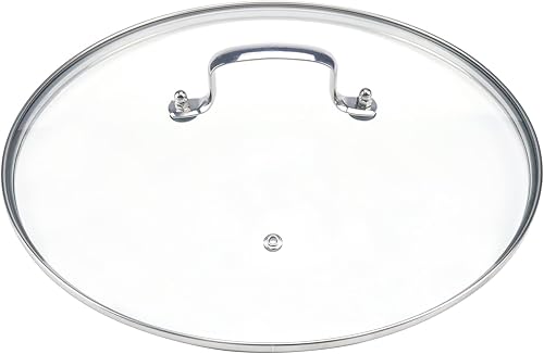 MY MIRONEY Tapa de vidrio templado transparente de 12 pulgadas de diámetro exterior con mango de acero inoxidable resistente al calor para olla