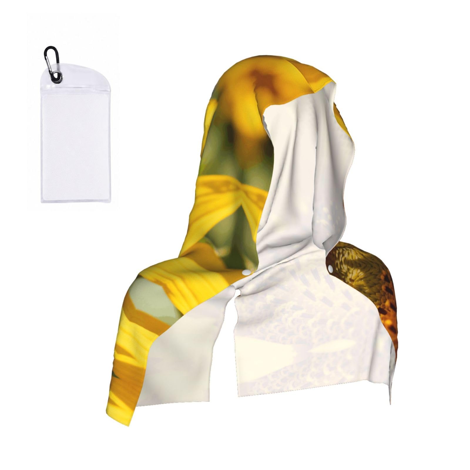 CNTDBU Bees gather nectar Cooling Towel Hooded-Instant Chill Neck Cover for Sports, UV Cooling Rag for Running Gym