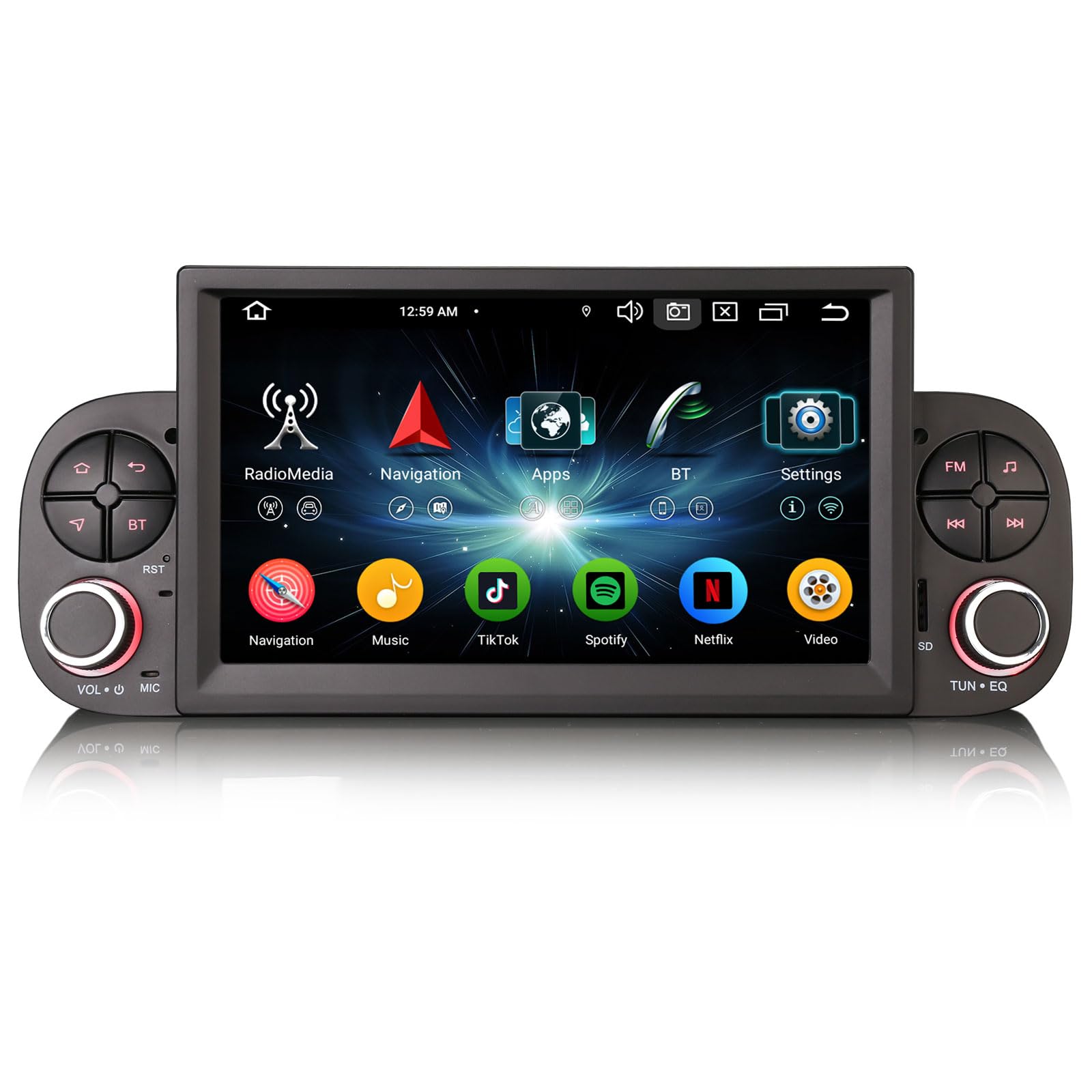 8-rdzeniowy 4 GB RAM + 64 GB ROM Android 14 GPS radio samochodowe Bluetooth z nawigacją do FIAT Panda (MK3 typ 319) 2013-2020 7 cali ekran dotykowy obsługuje bezprzewodowy CarPlay Android Auto WiFi 4G