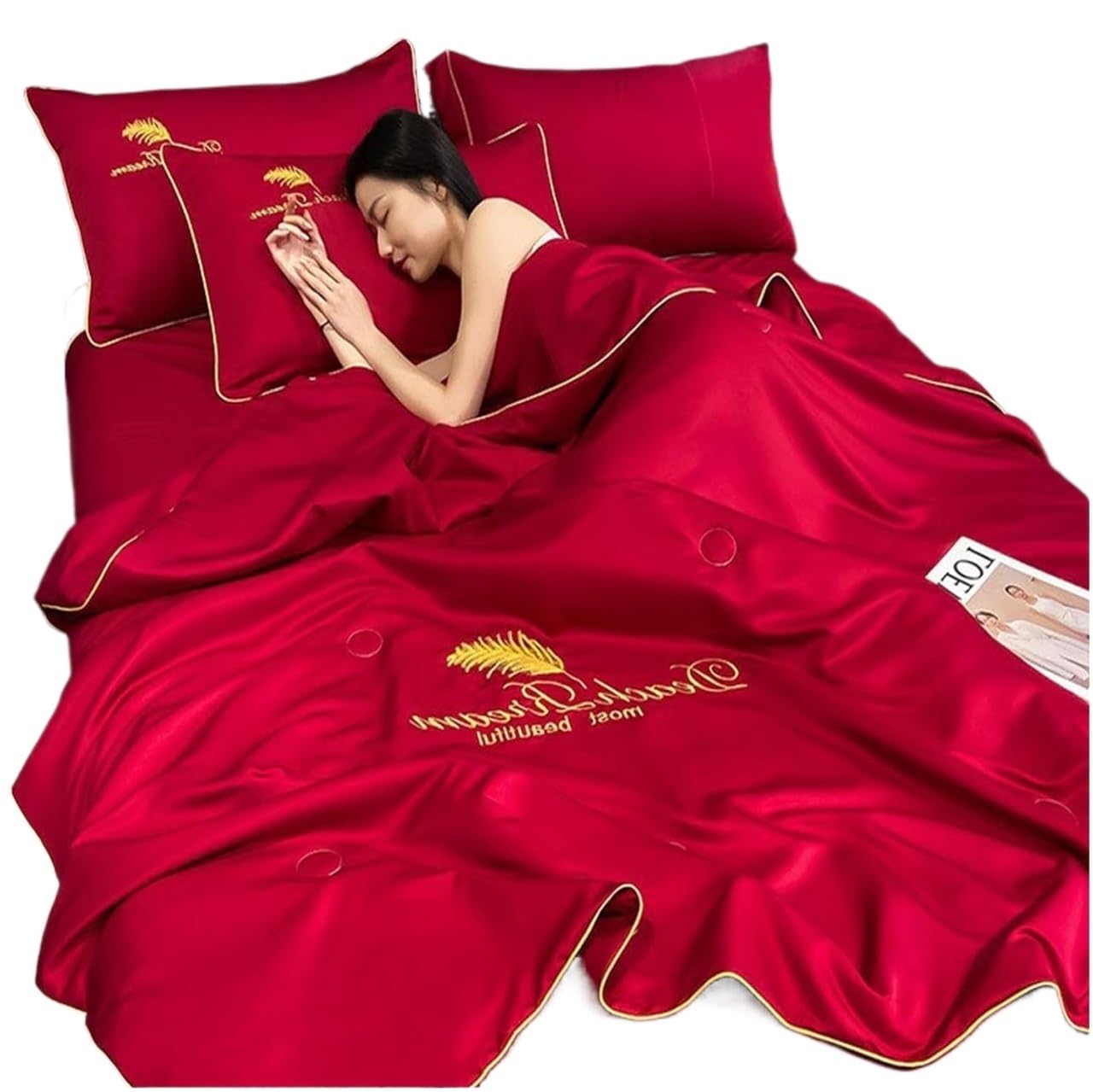 ETUELNOPT Cooling King Duvet for Summer， Summer Sleep. Blanket Ice Silk Quilt Multiple Sizes(I,180x200cm)