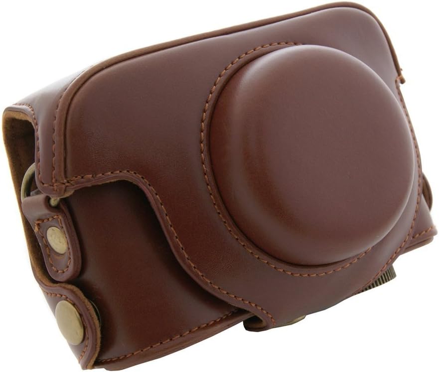 Protective Camera Case Bag Cover Protector for Panasonic Lumix 5 LX5 and Lumix 3 LX3 Leica D-LUX4 / D-LUX3 Camera Detachable With Strap Soft Layer With Tripod Mount Hole Brown