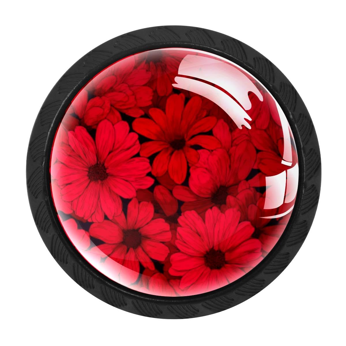 Heoeh Multi 3 4 Pcs Kitchen Cabinet Knobs, Poppies Flower Drawer Knobs Dresser Handles