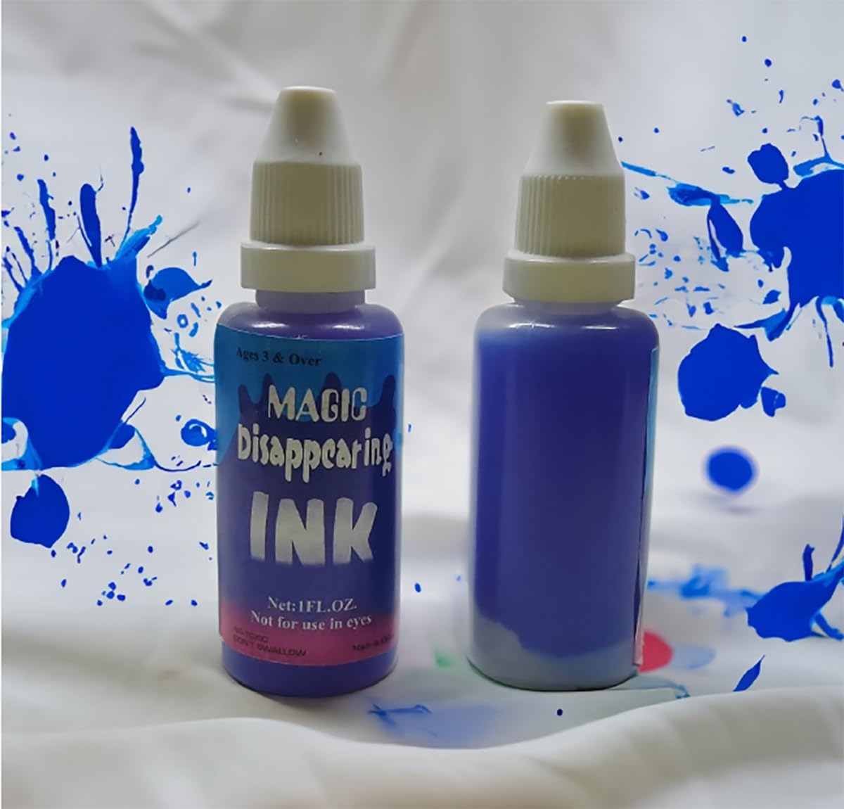 Kid 2 Pieces Magic Ink Fake Ink Bottles For Prank And Fun (2 Count, Blue)