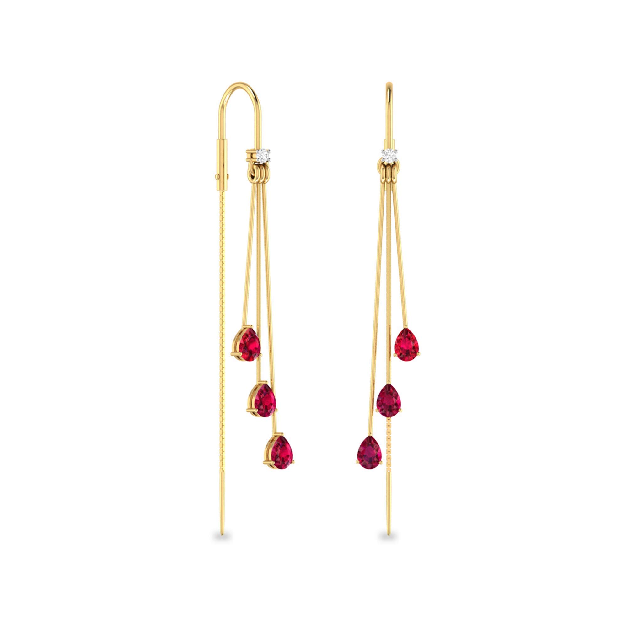 yellow-gold and Diamond Stud Earrings for Women-image-14